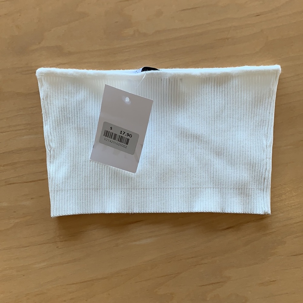 Zara White Ribbed Crop Top - Picture 5 of 5